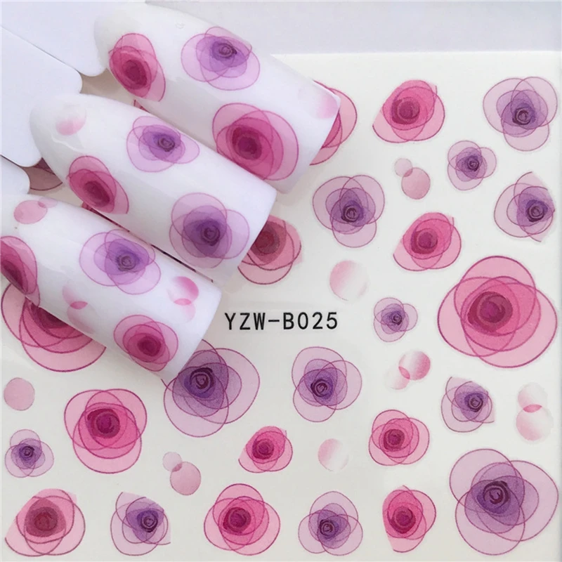 

Meet Across 1pc Nail Sticker Water Decals Cat Flowers Geometry Design Watermark Slider Nails Art Decoration Manicure Accessory