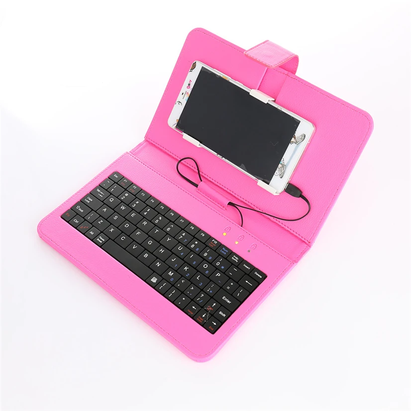 

Hot-sale Mini Keyboard Phone Micro USB Wired Keyboard Flip Holster Case For Samsung S7 edge For Xiaomi Android Phone Tablet