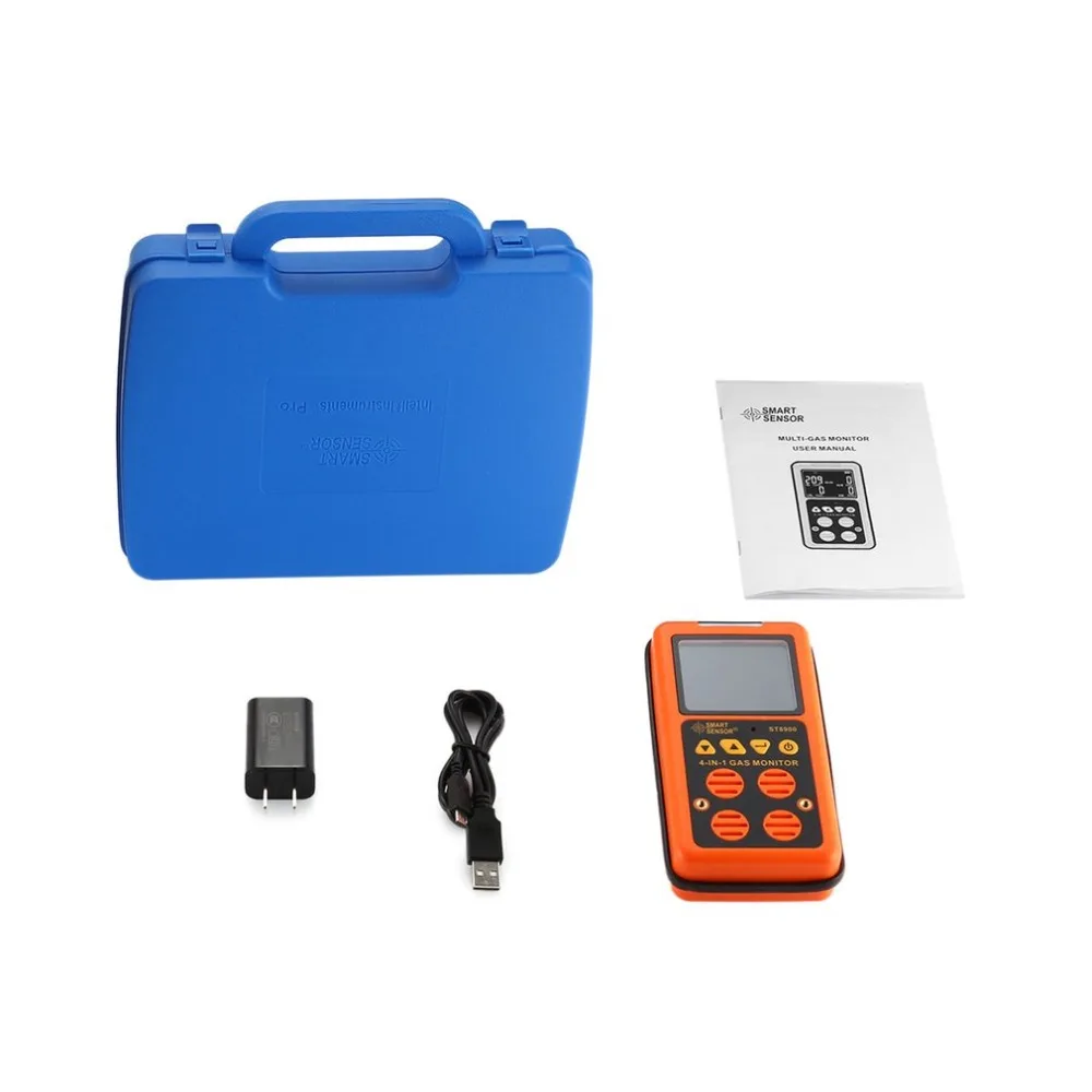 

Digital Gas Detector 4 in 1 O2 H2S CO LEL Handheld Mini Gas Analyzer Air Monitor Gas Leak Tester Carbon Monoxide Meter