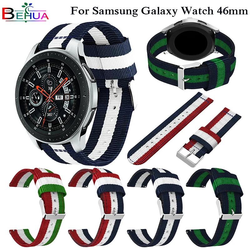 

Sport Nylon Adjustable Bracelet Strap For Samsung Galaxy Watch SM-R800 46MM smart Watch band Width 22MM Wristband watch Straps