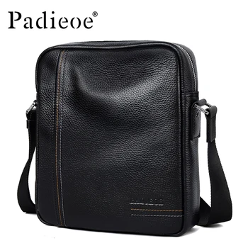 

Padieoe Genuine Leather Business Men's Messenger Bag Casual Shoulder Crossbody Bag for Male Famous Brand Fashion Travel Men Bags