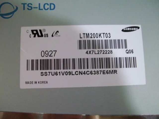 LTM200KT03 качественные испытания 20,0 "дюймовый бренд A + ЖК-панель гарантия 12 месяцев