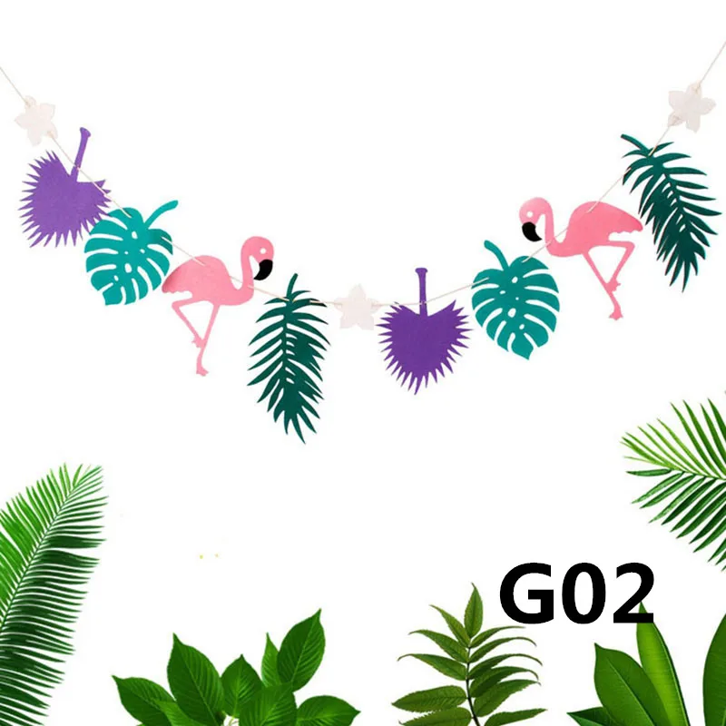3 м ананас Фламинго тема вечерние баннер тропический лес гирлянда детский душ торт Топпер На День Рождения овсянка флаги для детей - Цвет: G02