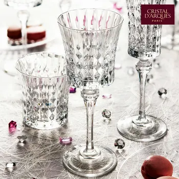 

Imported French bows CDA crystal wine glass carved champagne goblet Wine cup with a small time