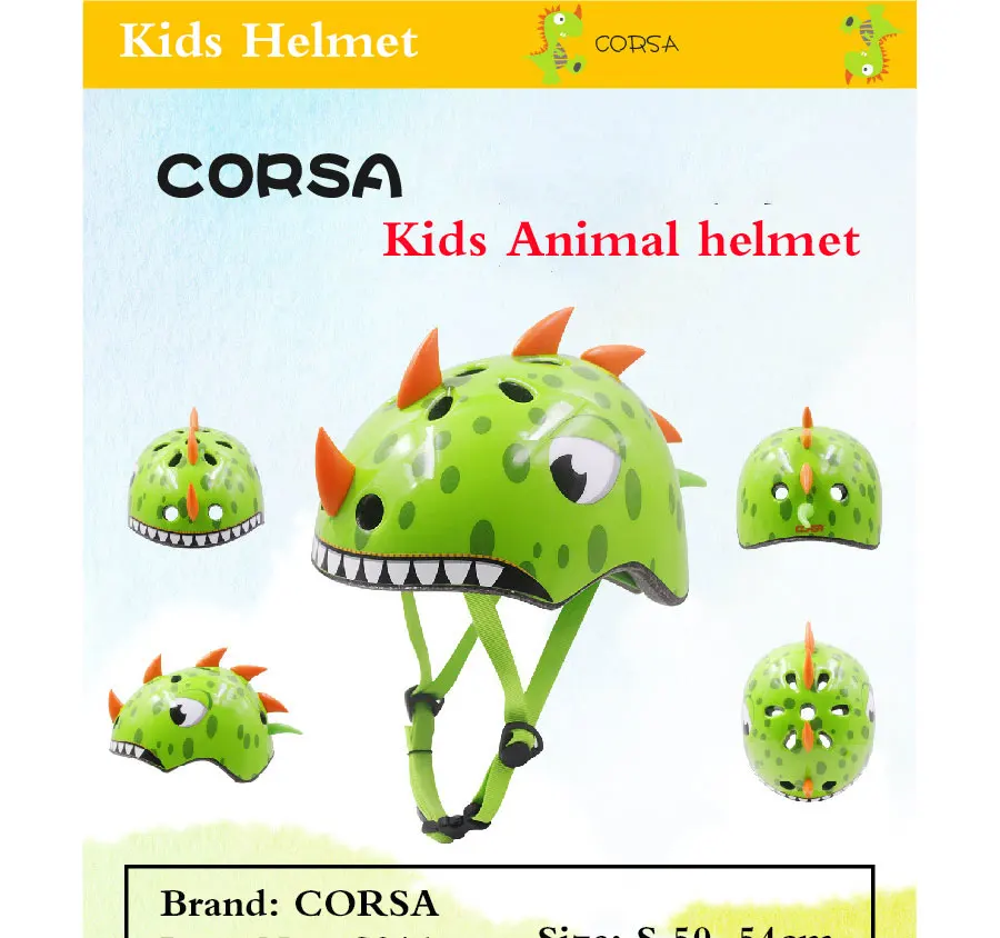 Children bicycle helmet cute cartoon animal safety PC + EPS helmet children riding bicycle skating scooter outdoor sports helmet