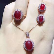 Посеребренные, в форме розы золото Sard костюм из трех предметов