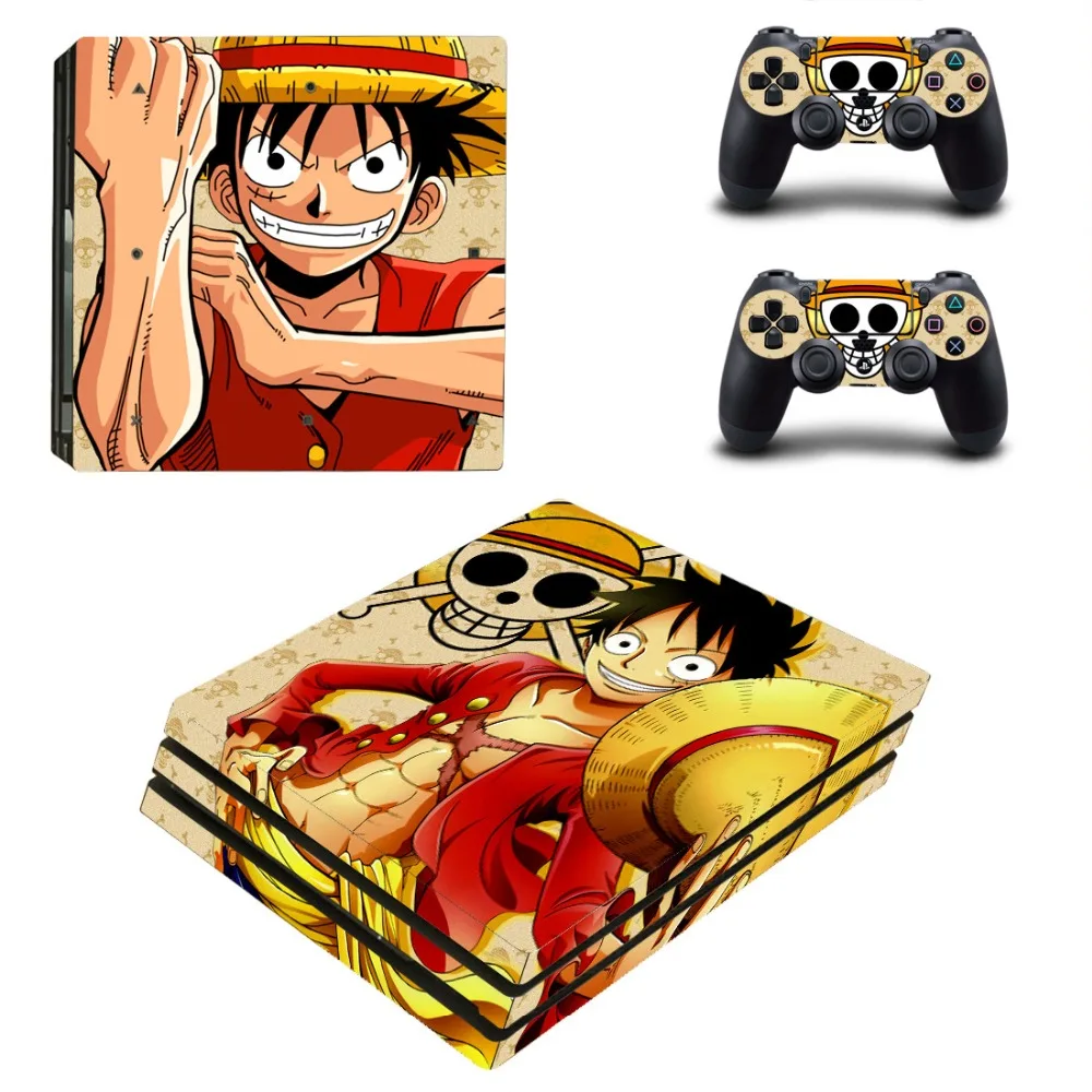 

Anime PS4 Pro Skin Stickers Play station 4 Pro One Piece Decal Sticker For Sony Playstation 4 Pro Console and Two Controllers