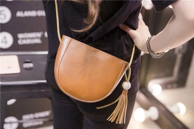

Women's Handmade PU Leather Super Mini Shoulder Bag Cross Body Bag Simple Understated Great Length Rope Strap for Shoulder Use