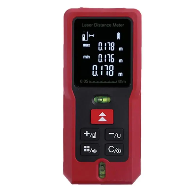 Laser Distance Meter 40m Digital Handheld Meter Dual Photoreceptor Hole Range Finder Measure Device Ruler Test Tool