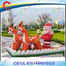 Воздухом до двери, 4 мл x 2,5 МВт надувные рождественские декорации Санта с двумя надувной олень палка
