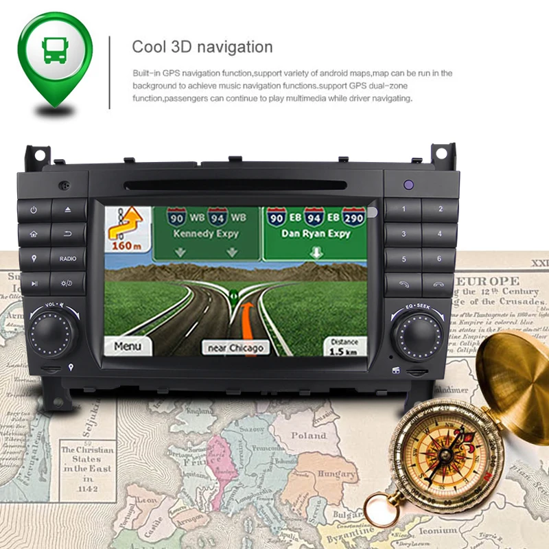 Cheap 4G RAM Android 9.0 Car DVD GPS for Mercedes/Benz C Class W203 2004-2007 c200 C230 C240 C320 C350 CLK W209 car radio navigator 12