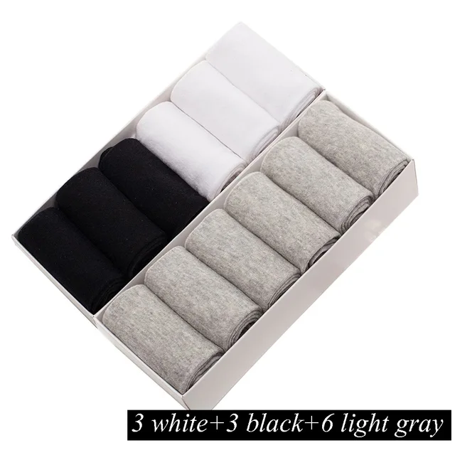 12 Pairs/Lot Plus Size Men's Cotton Socks Business Men Deodorant Crew Socks Breathable Male Solid Color US size(7-11.5) EU 39-48 LS-021