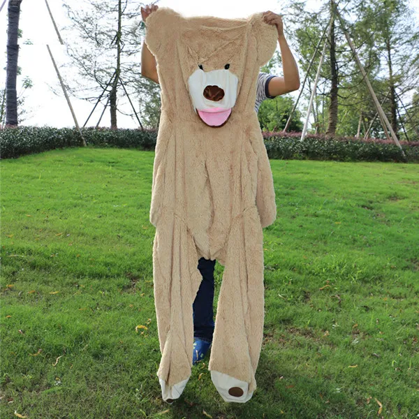 340 см мягкий Американский гигантский Медведь Кожа медведь игрушка большие животные медведи пальто для девушки подарок на день Святого Валентина животное плюшевый медведь пальто - Цвет: Бежевый