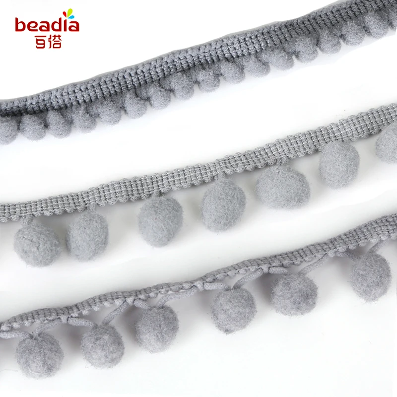 

5Yards/Lot Pompom Trim Pom Pom Lace Decoration Tassel Ball Fringe Ribbon Apparel Sewing Accessories 10-20mm