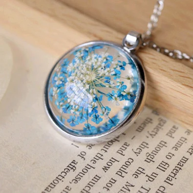 Ручной работы Boho себе Цепочки и ожерелья натуральный сухой цветок s Подвески