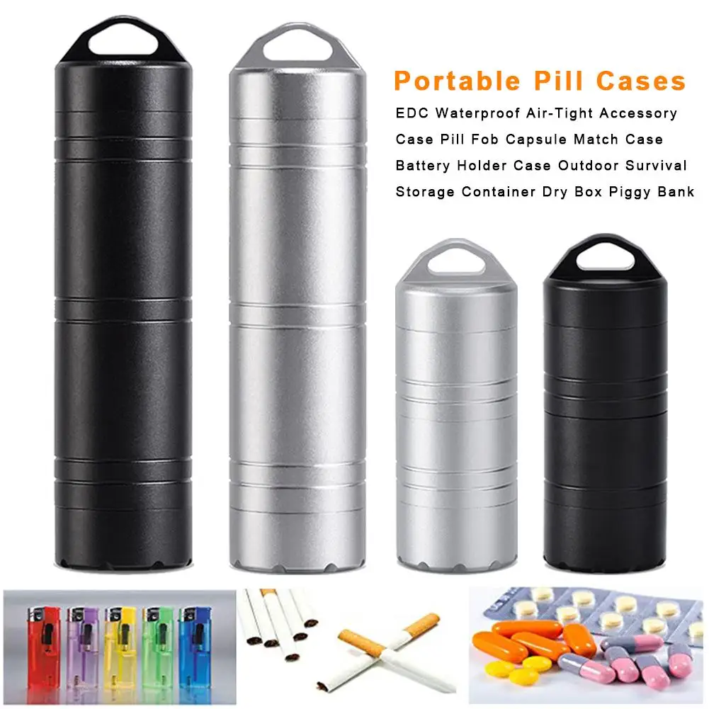

EDC Waterproof Air-Tight Accessory Case Capsule Case Battery Holder Case Outdoor Survival Storage Container Dry Box Piggy Bank