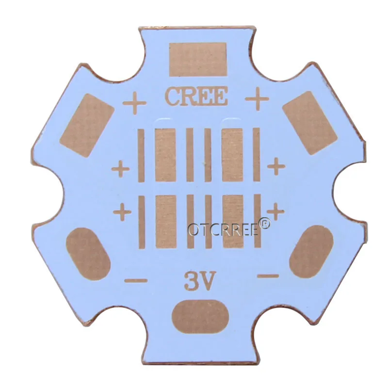 5 шт. 20 мм Cooper PCB CREE XPG XPG2 XPE XPE2 XML XML2 XHP50 XHP70 MKR led PCB 20 мм x 1,6 мм Прямой Термальный путь медная звезда