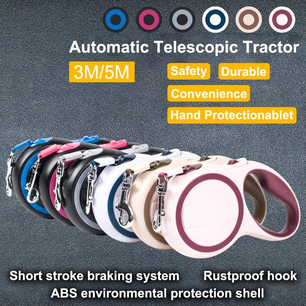 

High-Grade Stable Durable 3 Meter Automatic Retractable Dog Traction Rope Leashes Pet Leads
