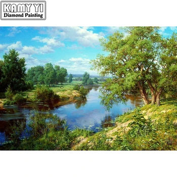 

5D DIY Diamond Embroidery Painting Cross Stitch Landscape Trees Home Decoration Full Mosaic Crafts 3d Kit For Needlework ZS
