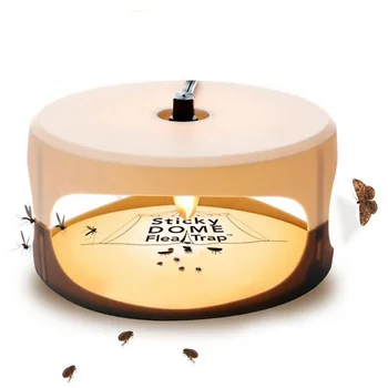 

Behogar 1PCS Pest Bugs Flea Killer Trap 2PCS Glue Discs 2PCS Light Bulbs for Home Bedroom Living Room Hallway Pet Carpet