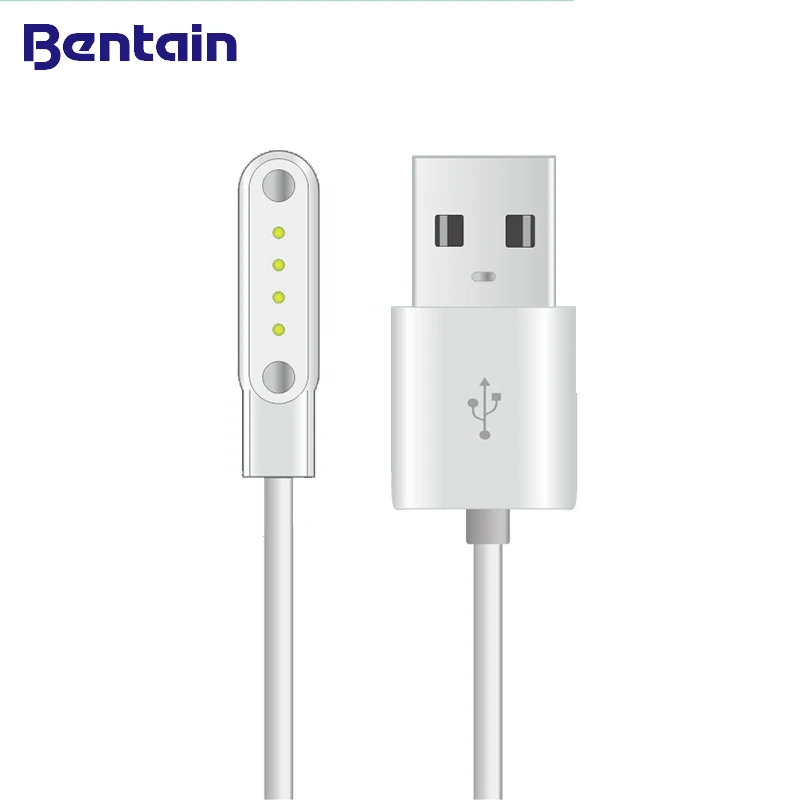 Универсальный 4 контактный Магнитный зарядный кабель с портом USB для умных часов
