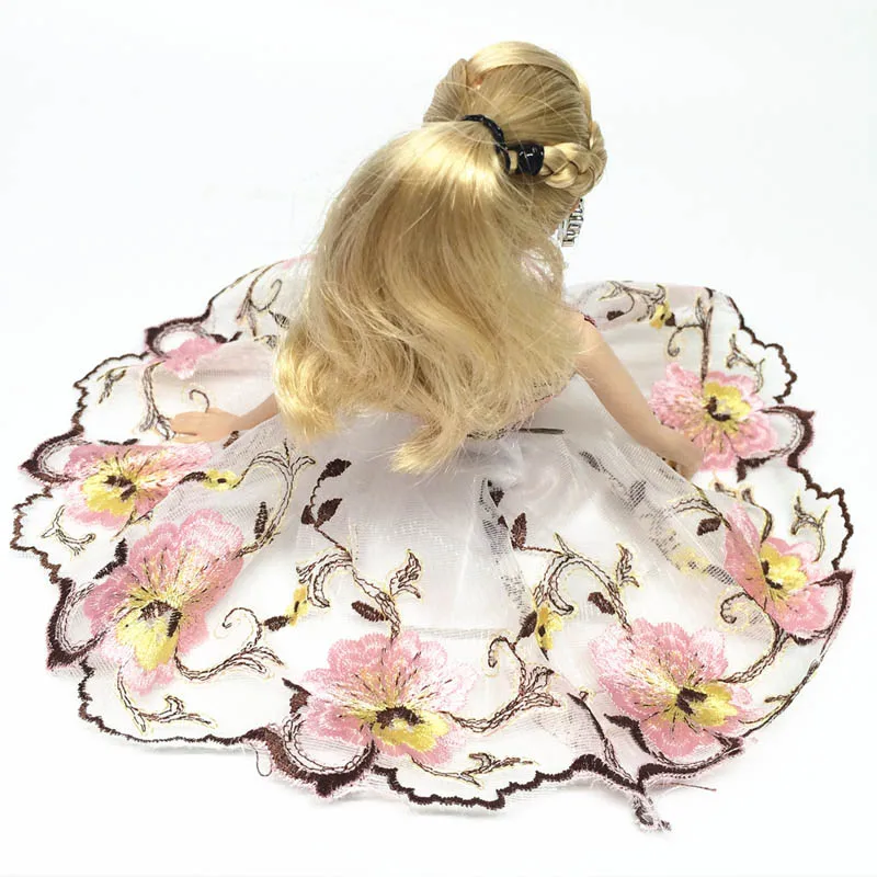 Костюм с цветами, цельнокроеное платье для куклы Барби 1/6, модное праздничное платье, одежда для 1/6, аксессуары для кукол BJD, детская игрушка