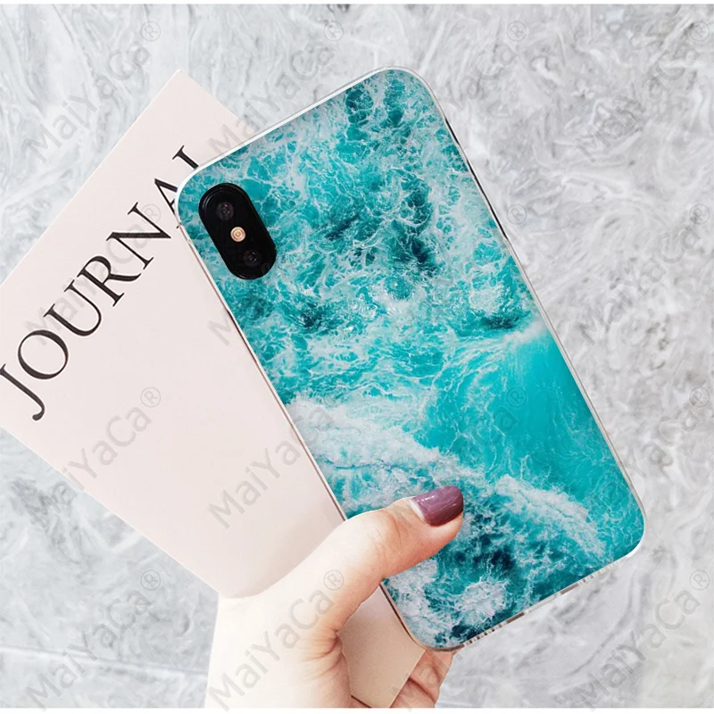 Чехол MaiYaCa Blue sea DIY с красивыми рисунками для телефонов iPhone 7 7plus X XS MAX 6 6S 8 8Plus 5 5S XR - Цвет: A14