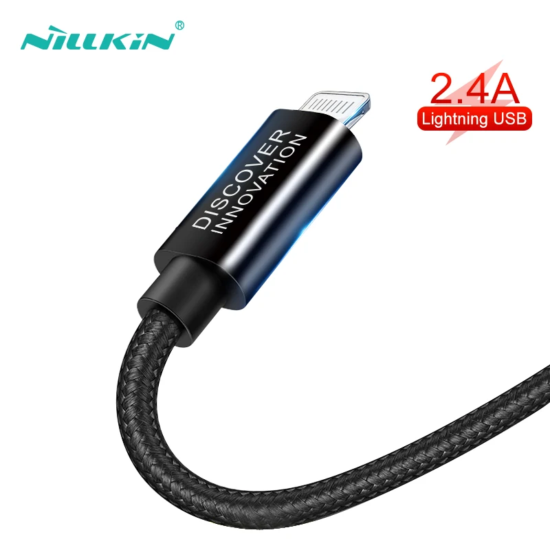 NILLKIN الهاتف المحمول الكابلات ل فون 5 s 5 se 6 6 s USB كابل بيانات لباد فون xr x xs 7 8 زائد 2.4A سريع كابل شحن