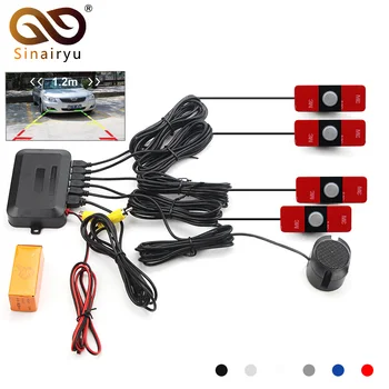 

New Visible Dual Core CPU Car Video Parking Sensor Reverse Backup Assistance Radar Alarm System + 16mm Flat Sensors 6 Colors