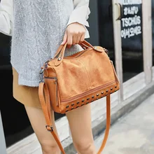 Женская сумка, кожаные сумки через плечо для женщин, сумка-тоут, винтажная, с заклепками, роскошные сумки, женские сумки через плечо, женская сумка через плечо, Bolso