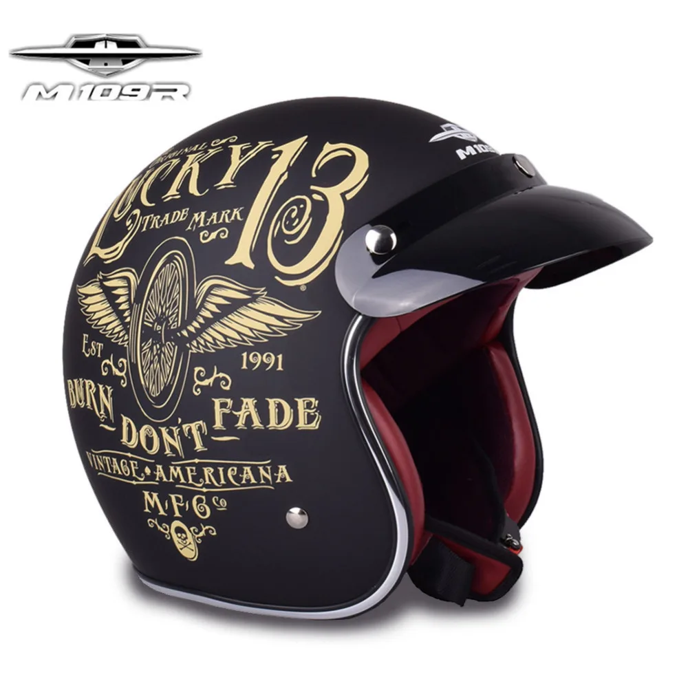 M109R Retro Chopper Motorcycle Helmet Harley 3/4 Open Face Vintage Helmet Moto Casque Casco