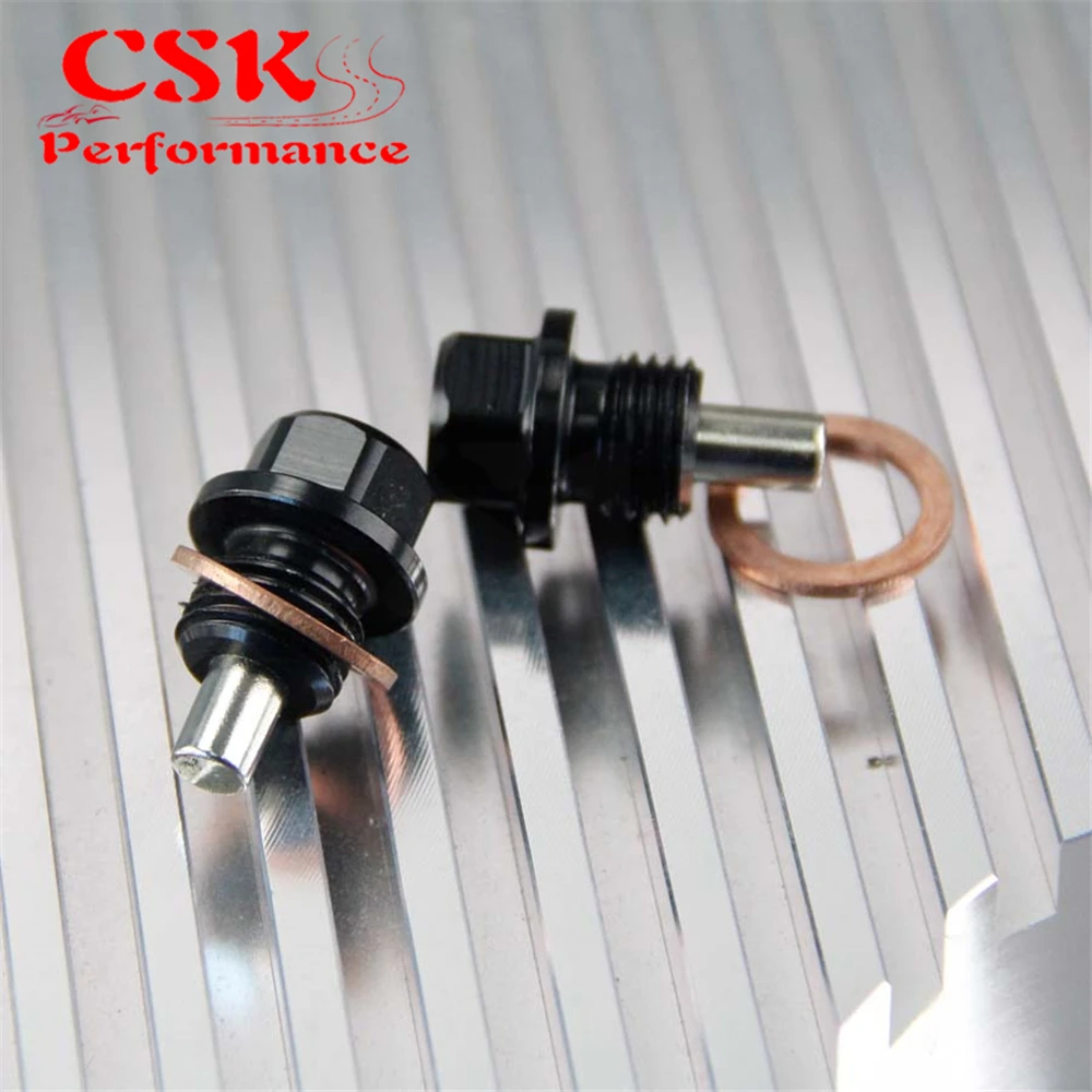 2 Pcs M14 X 1.5 Engine Oil Pan Drain Plug Bolt Anodized Crush