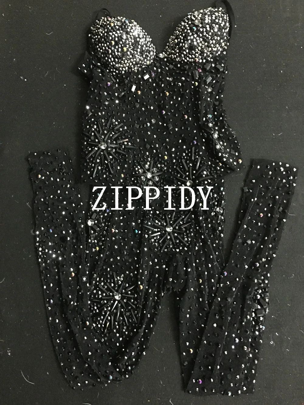 Мигающий черный сетчатый прозрачный комбинезон со стразами для ночного клуба для женщин танцевальное шоу боди леггинсы наряд для дня рождения