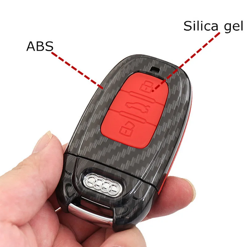 ABS-Carbon-Fiber-Shell-Silicone-Cover-Key-Case-Cover-For-Audi-A3-A4-B6-B7-B8 (2)
