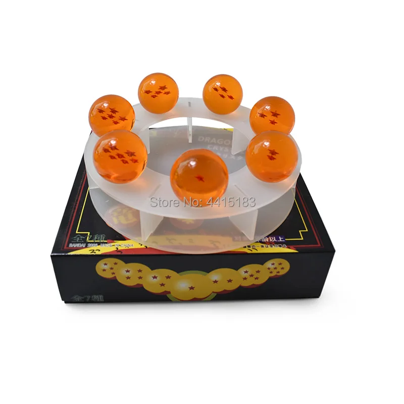 7 pcs/set Anime Dragon Ball 3.5 cm Dragonball Orange 7 Stars Crystal Ball  PVC  Doll Model Toy Christmas Gift For Children