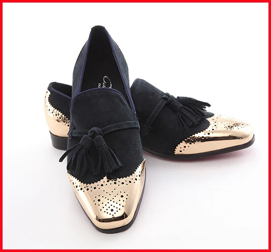 black and gold tuxedo shoes