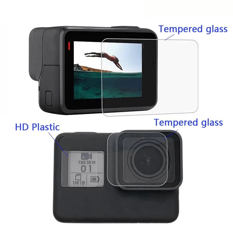 Защитная пленка из закаленного стекла чехол для GoPro Hero 7 Black 6 5 Крышка объектива ЖК-экран Защитная крышка Экшн-камера набор аксессуаров