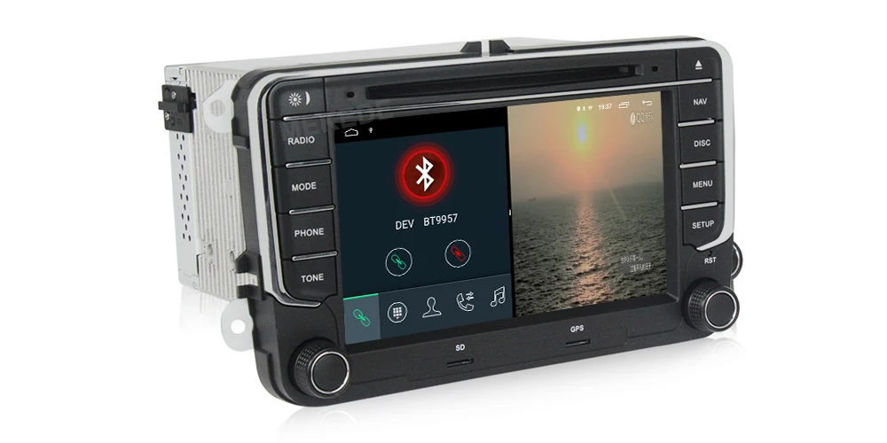 Excellent 1024x600 HD 2DIN 2G android 8.1 car dvd player for VW polo golf passat tiguan skoda yeti superb rapid for skoda gps navi 17