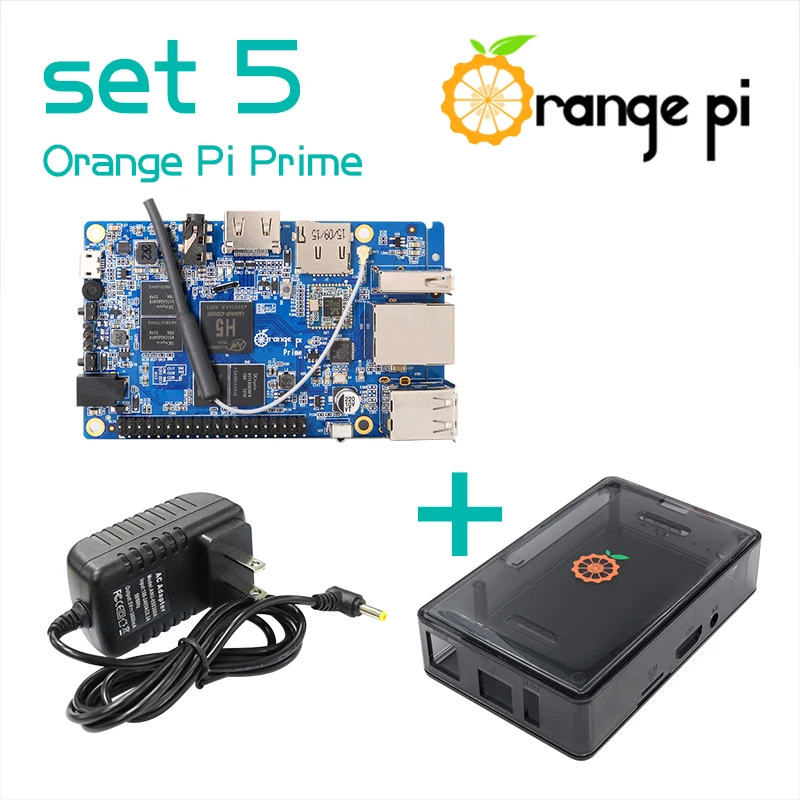

Orange Pi Prime SET5: OPI Prime + Black Transparent ABS Case + Power Supply Development Board