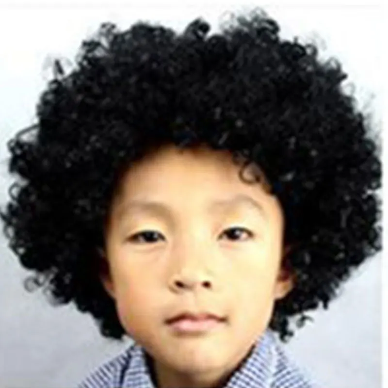 Funny Kids Cosplay Wig Explosive Headgear Colorful Wavy Hair Head