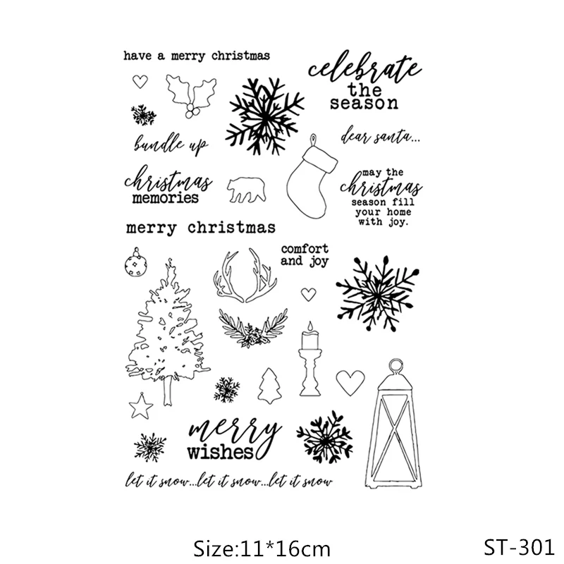 

ZhuoAng Happy Christmas/Snowflake Transparent and Clear Stamp DIY Scrapbooking Album Card Making DIY Decoration Making