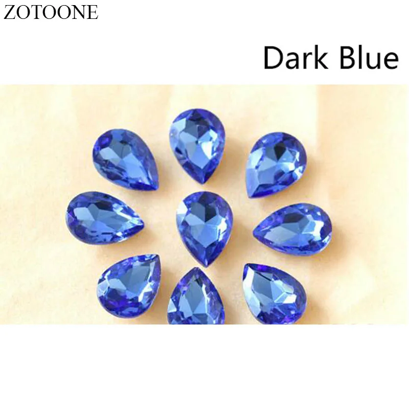 

Prajna Big 50PCS 6x10MM DR Glue On Rhinestone Crystal Motifs Clothes Applicator Gliter Apparel Accessory Diamond Stones Large D1