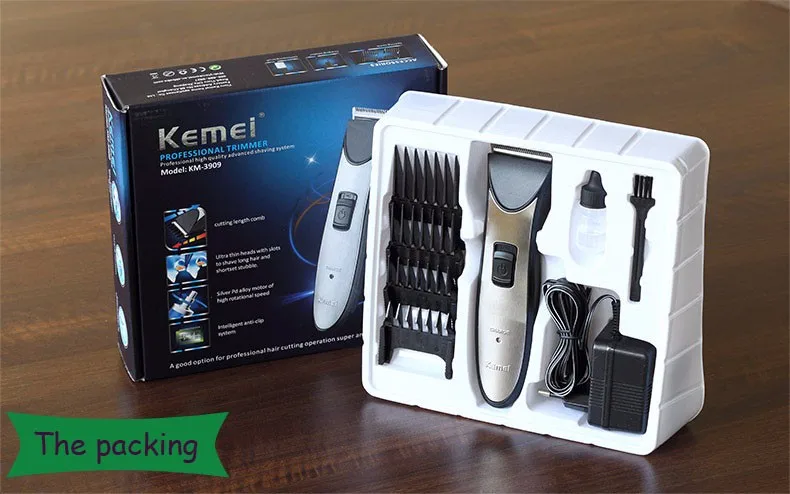 KEMEI электрический триммер профессиональная машинка для стрижки волос перезаряжаемый Электрический съемный триммер для волос салон станок для бритья для мужчин BT-122
