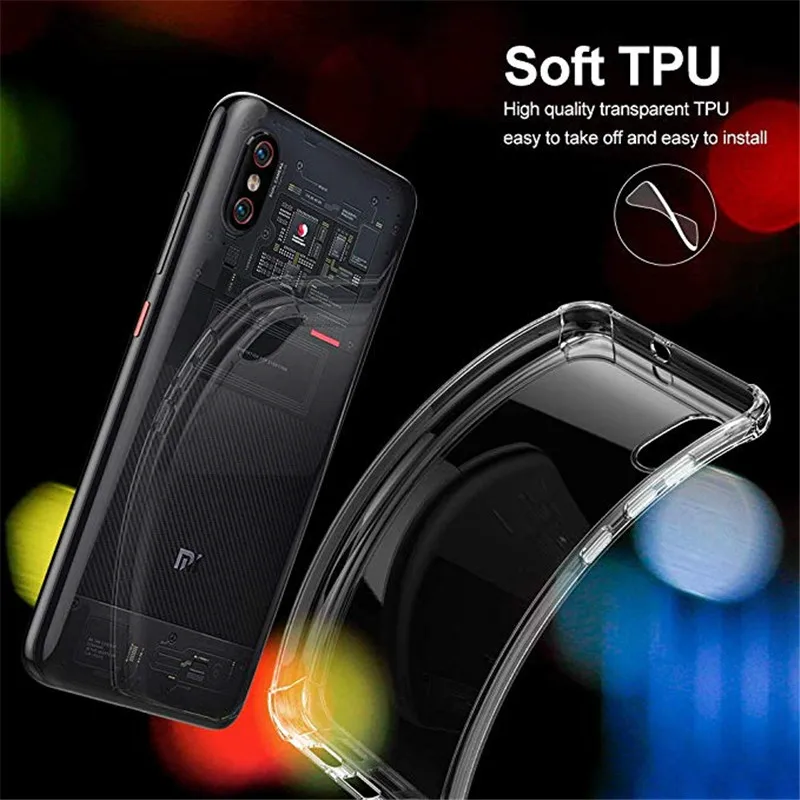 

Airbag Cover For Xiaomi Mi 8 Explorer Edition Case 6.21 inch Transparent Soft TPU Case For Xiaomi Mi 8 Pro Silicone Black Cover