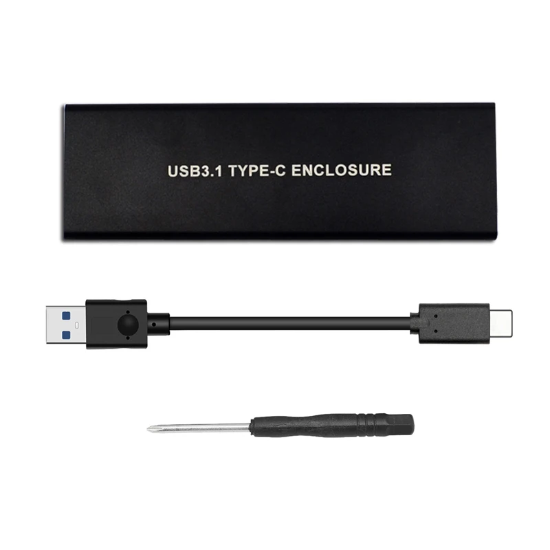 

SSD Hard Disk Drive Case M.2 to USB Type-C 3.1 NVME NGFF PCIE HDD Enclosure QJY99