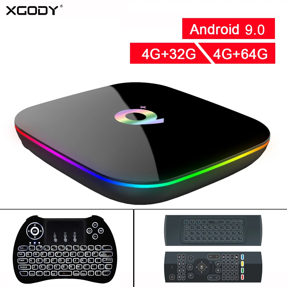 Приставка Смарт ТВ XGODY Android 9 0 4 + 32/64 ГБ 1080P 6K HD Wi Fi 2 ГГц|ТВ-приставки и медиаплееры| |