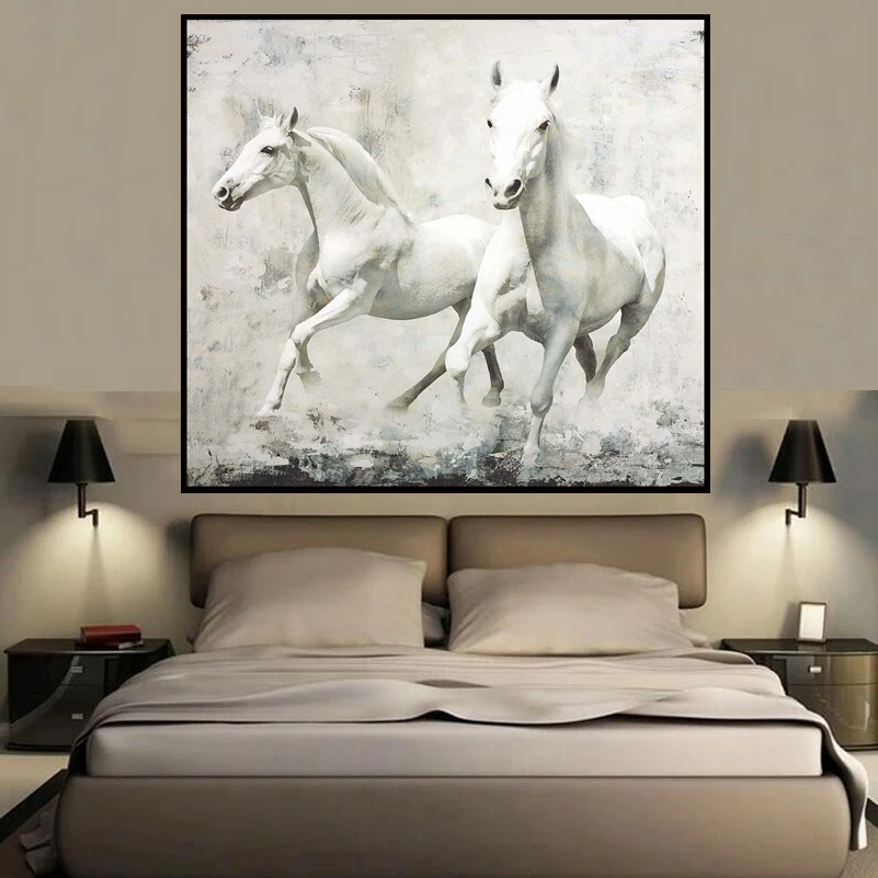 new designer white horse animal style wall art oil painting home decoration bedroom living room paintings - Wall Art Designer new designer white horse animal style wall art oil painting home decoration bedroom living room paintings - Wall Art Designer