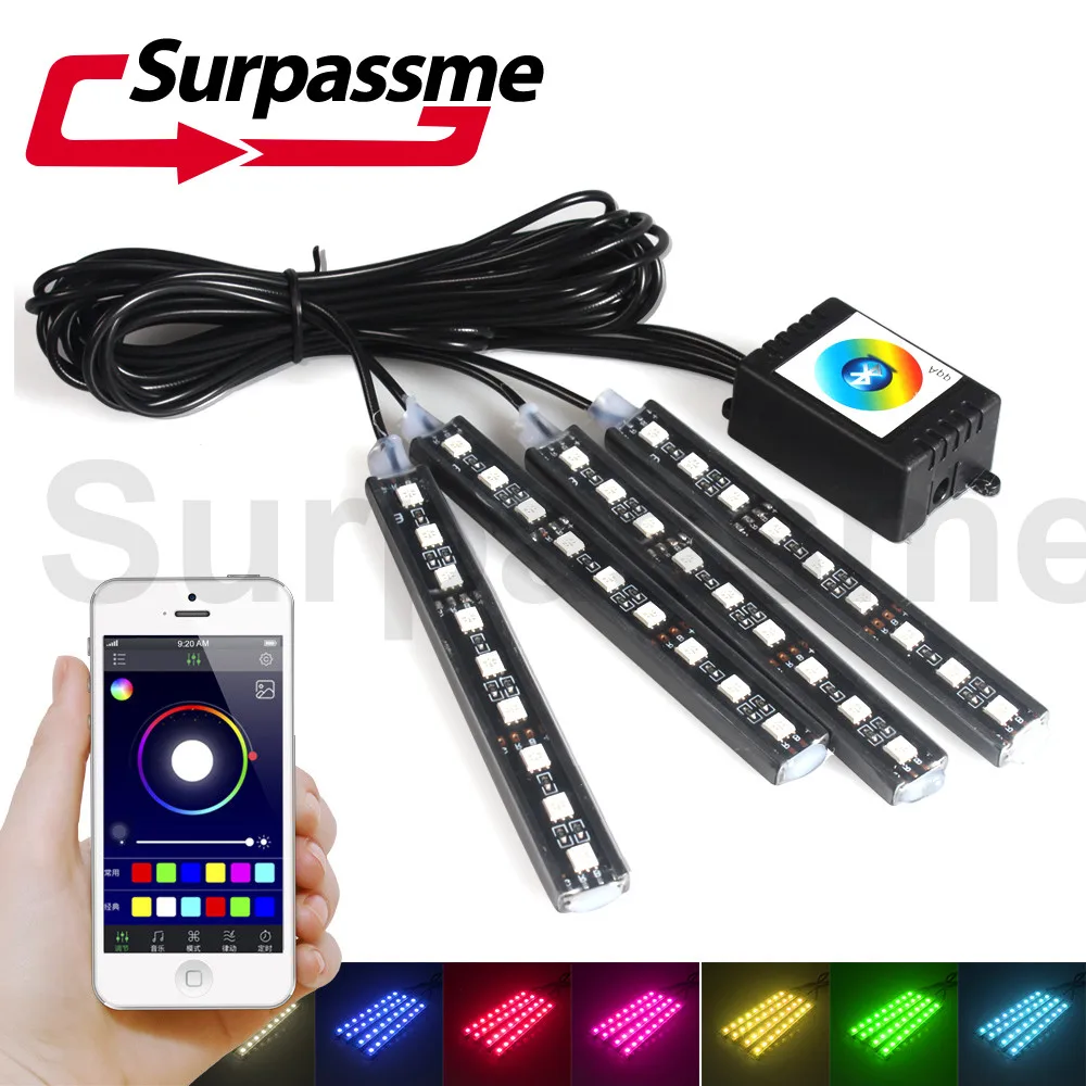 Car light RGB LED Strip Light APPRemote Control Decorative Atmosphere Lamps Automobile interior light car ambient light