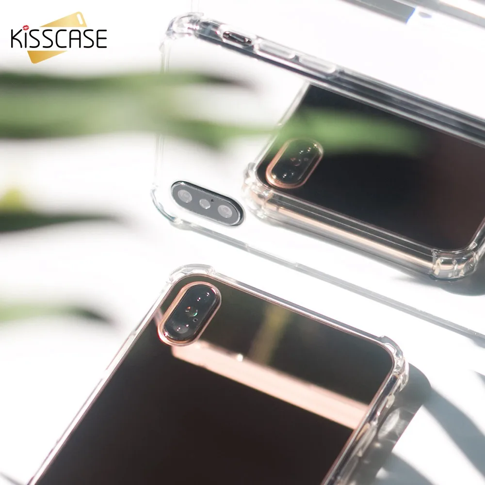 KISSCASE Mirror Phone Case For iPhone X XR XS Max 8 7 6S 6 Luxury Soft TPU Shockproof Plus 5S SE Funda |