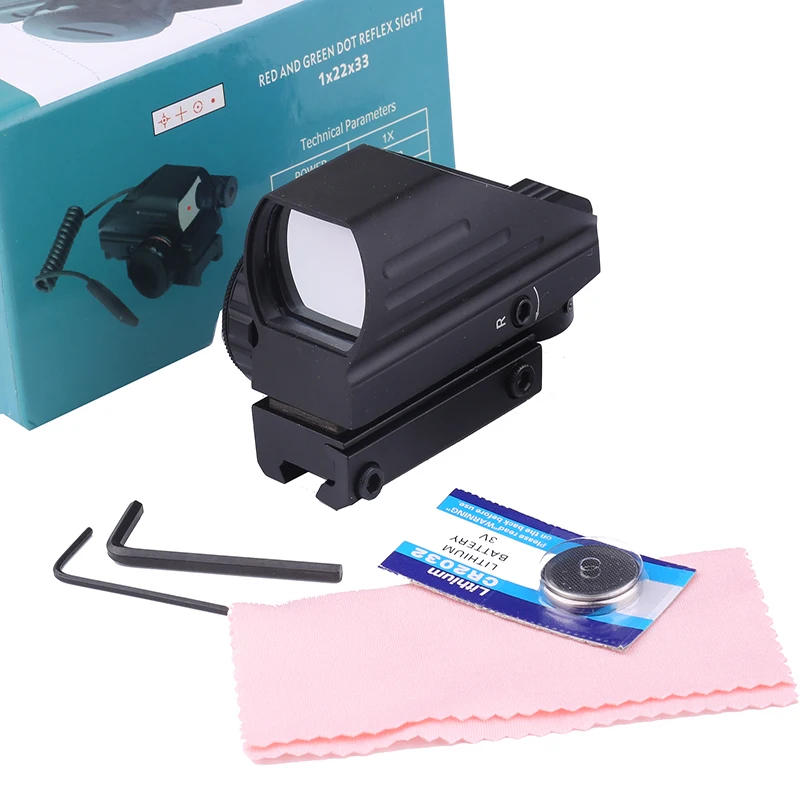 

Tactical Reflex Red/Green Dot Laser 4Reticle Holographic Projected Scope Airgun Rifle sight Hunting Rail Mount 20mm d1